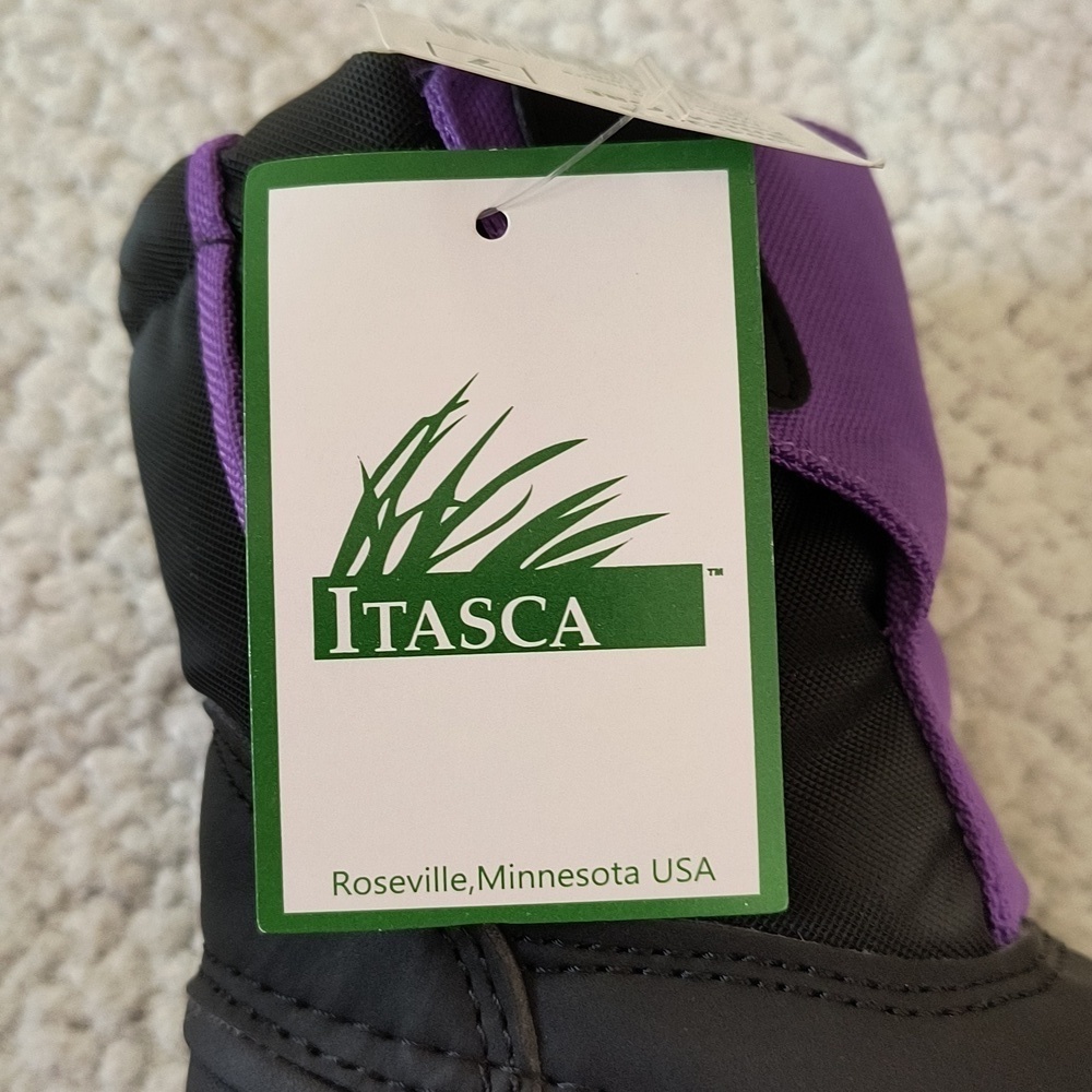 NWT Child's Purple/Black Itasca Snow Cat Winter Boots Size 7 - Picture 8 of 9